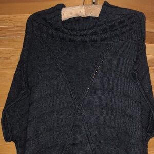 Mock Turtle Neck Women’s Open Arm Navy Blue Dress/Long Top Size Small